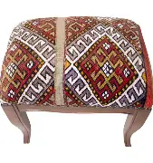 ottoman with ancient theme fabric