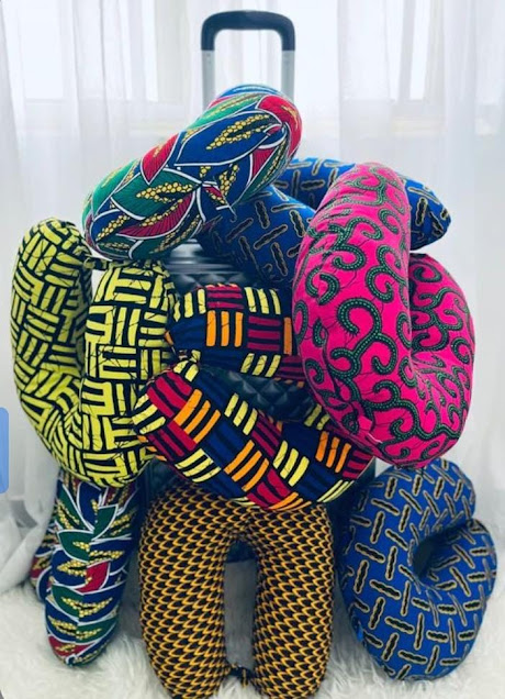 neck pillows made from Ankara fabric
